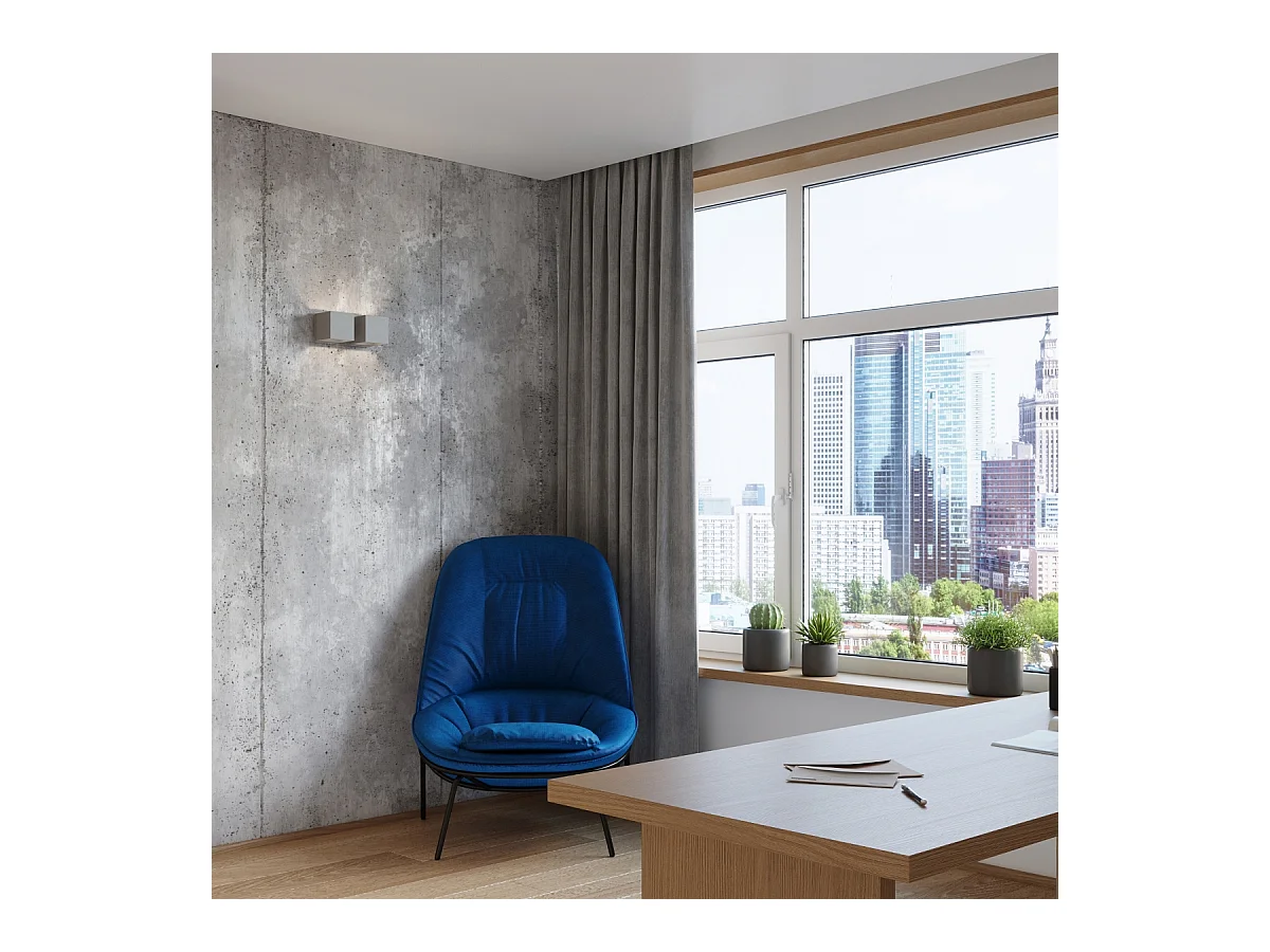 Appliques Quadx moderne en aluminium - 2 sources lumineuses 4000K - L.26 x H.11 cm - gris