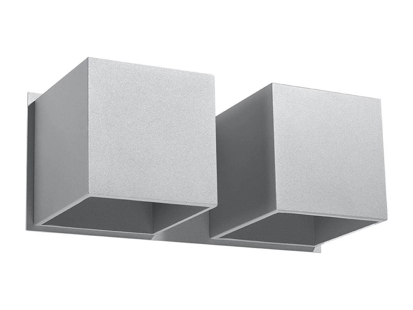 Appliques Quadx moderne en aluminium - 2 sources lumineuses 4000K - L.26 x H.11 cm - gris