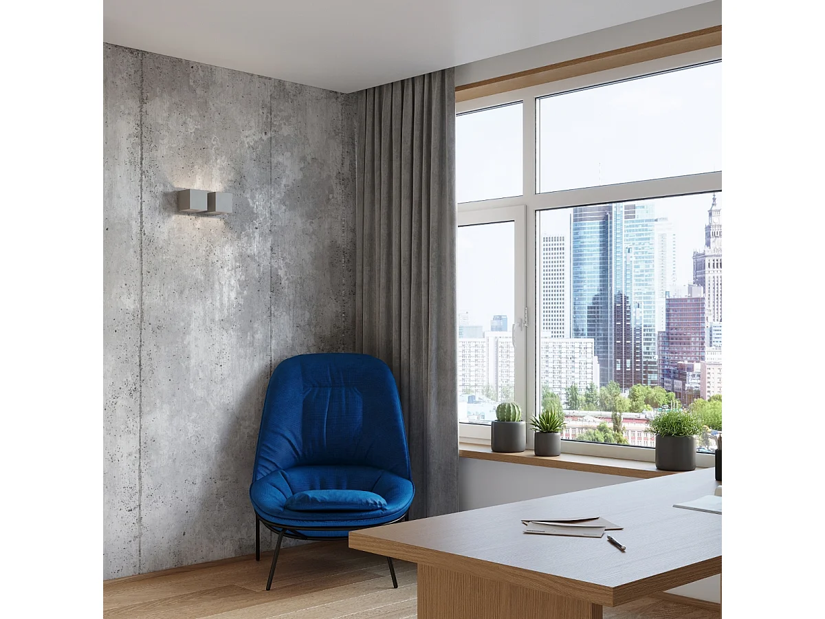 Appliques Quadx moderne en aluminium - 2 sources lumineuses 4000K - L.26 x H.11 cm - gris