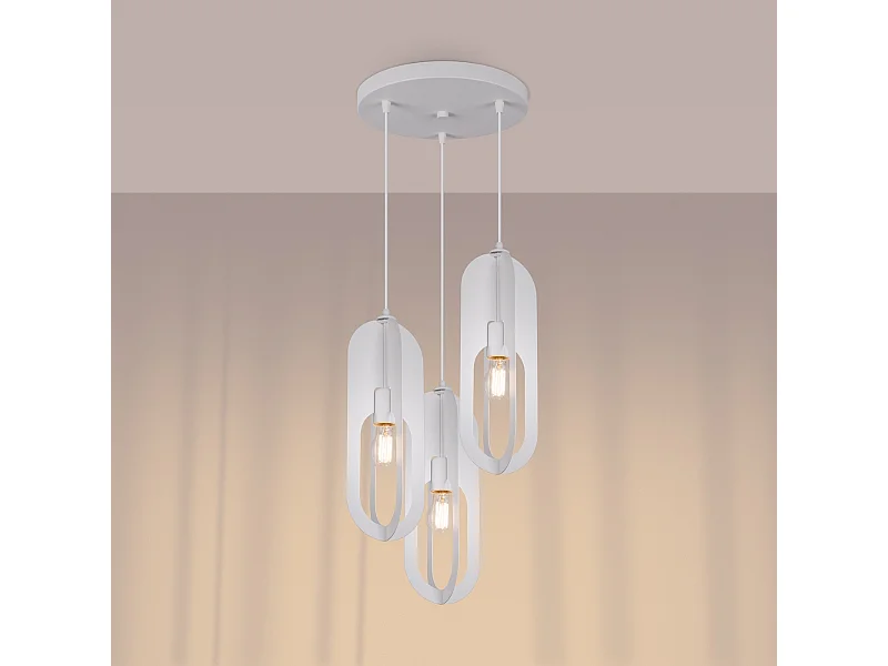 Hanglampen Synexus modern van  - 3 lichtbronnen 3000K - L.43 x H.130 cm - wit