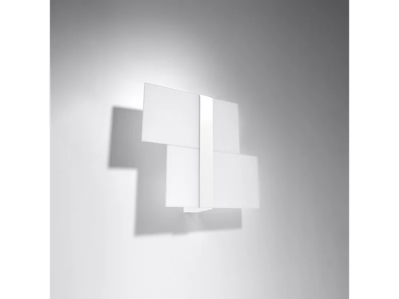 Appliques Verre moderne en acier/verre - 2 sources lumineuses 4000K - L.39 x H.28 cm - blanc