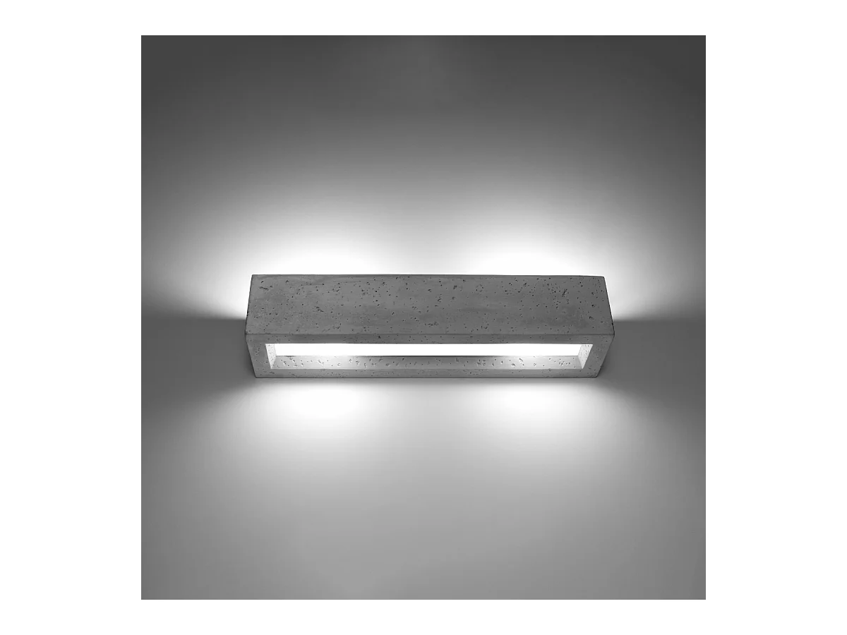 Wandlampen Solara modern aus  Beton/Glas - 2 lichtquellen 4000K - L.50 x H. cm - grau