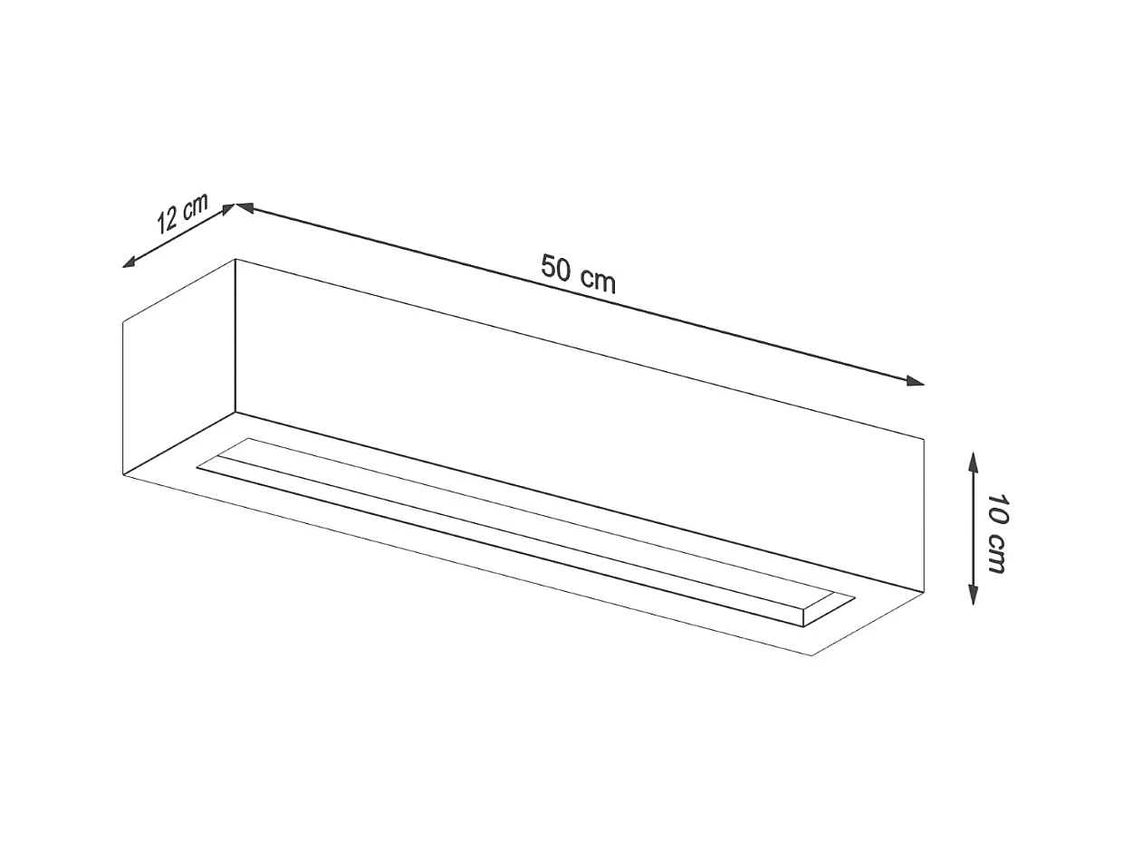 Wandlampen Solara modern aus  Beton/Glas - 2 lichtquellen 4000K - L.50 x H. cm - grau