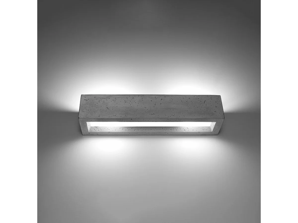 Appliques Solara moderne en béton/verre - 2 sources lumineuses 4000K - L.50 x H.10 cm - gris