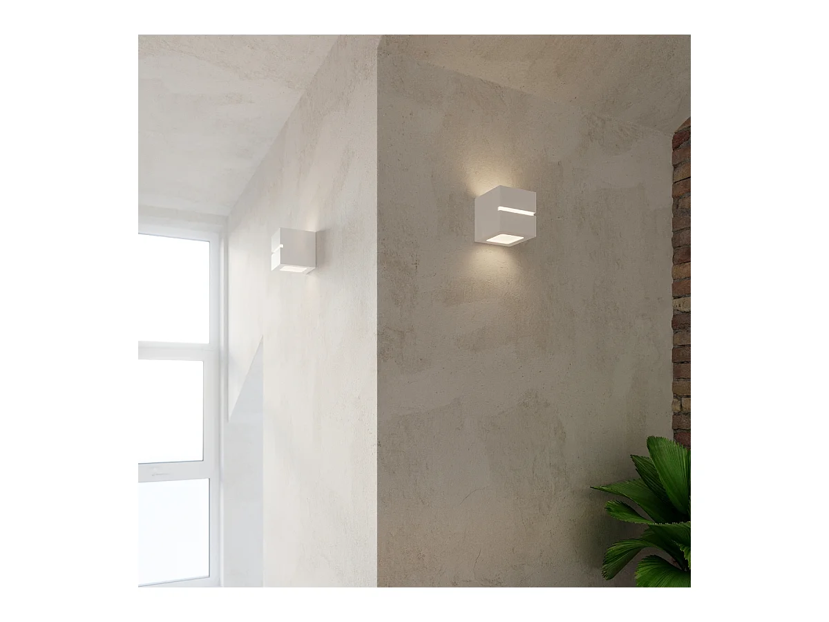 Wandlampen Astra line modern aus  Keramik - 1 lichtquellen 4000K - L.14 x H. cm - Weiß