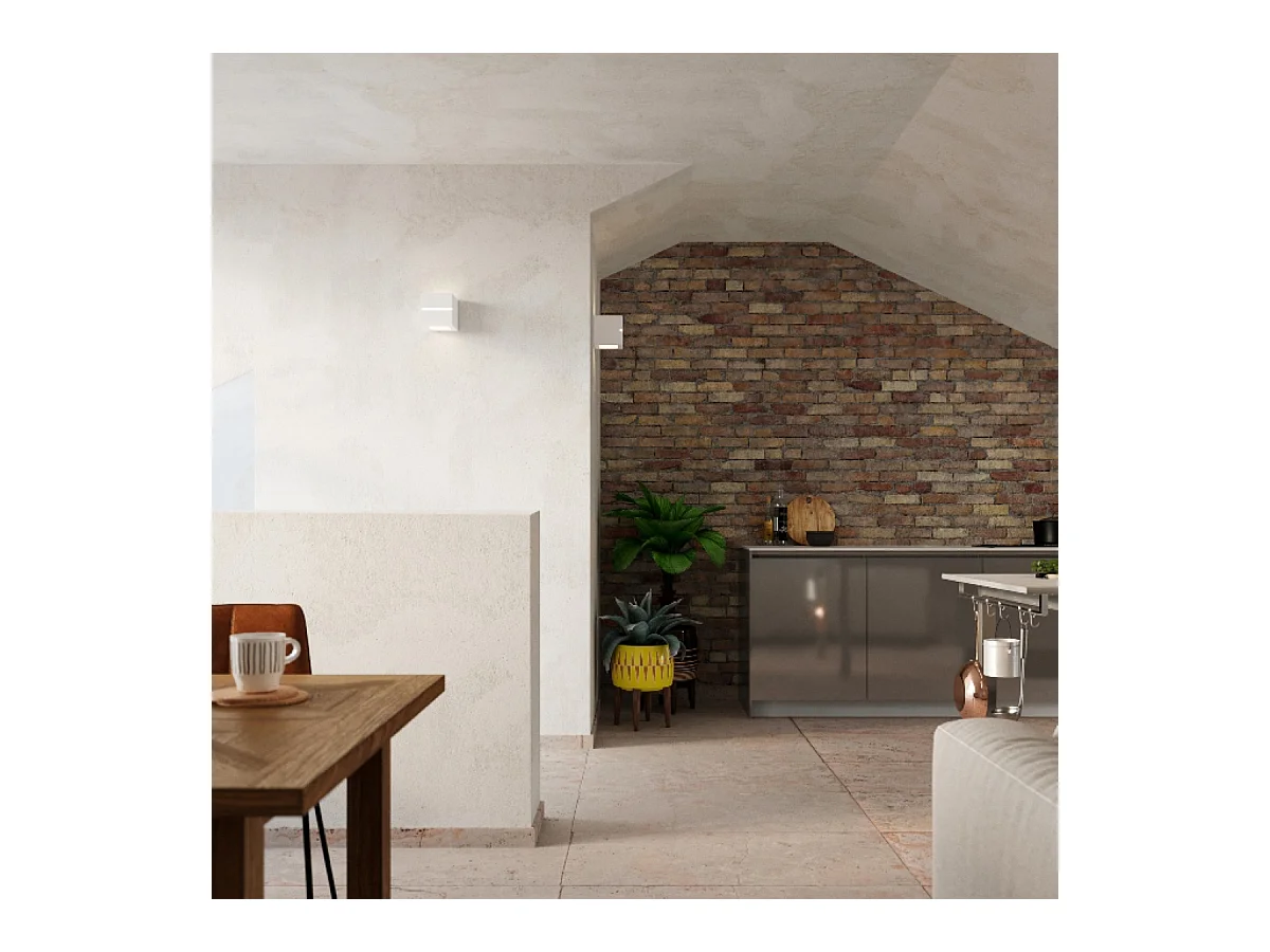 Wandlampen Astra line modern aus  Keramik - 1 lichtquellen 4000K - L.14 x H. cm - Weiß