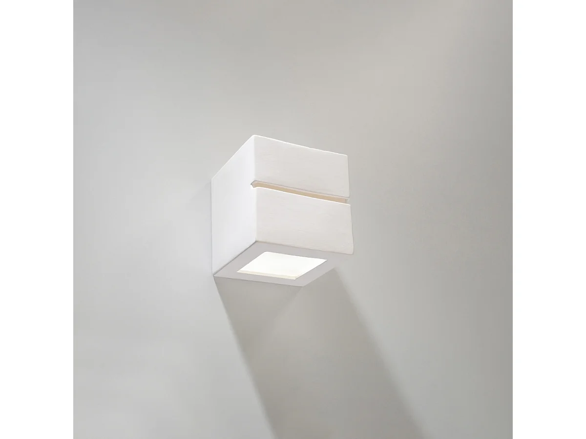 Appliques Astra line moderne en céramique - 1 sources lumineuses 4000K - L.14 x H.14 cm - blanc