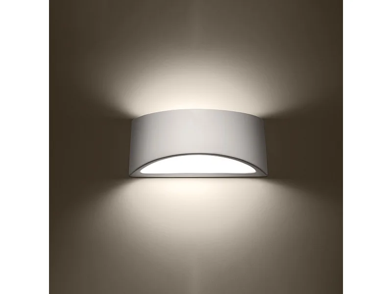 Lampade da parete Litte moderno di ceramica - 1 sorgenti luminose 3000K - L.31,5 x A.14,5 cm - bianco