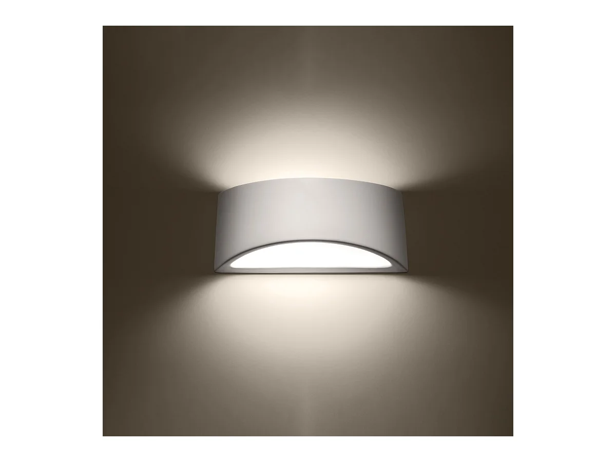 Lampade da parete Litte moderno di ceramica - 1 sorgenti luminose 3000K - L.31,5 x A.14,5 cm - bianco