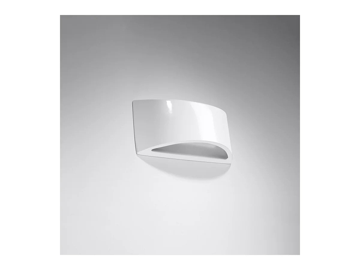 Lampade da parete Litte moderno di ceramica - 1 sorgenti luminose 3000K - L.31,5 x A.14,5 cm - bianco
