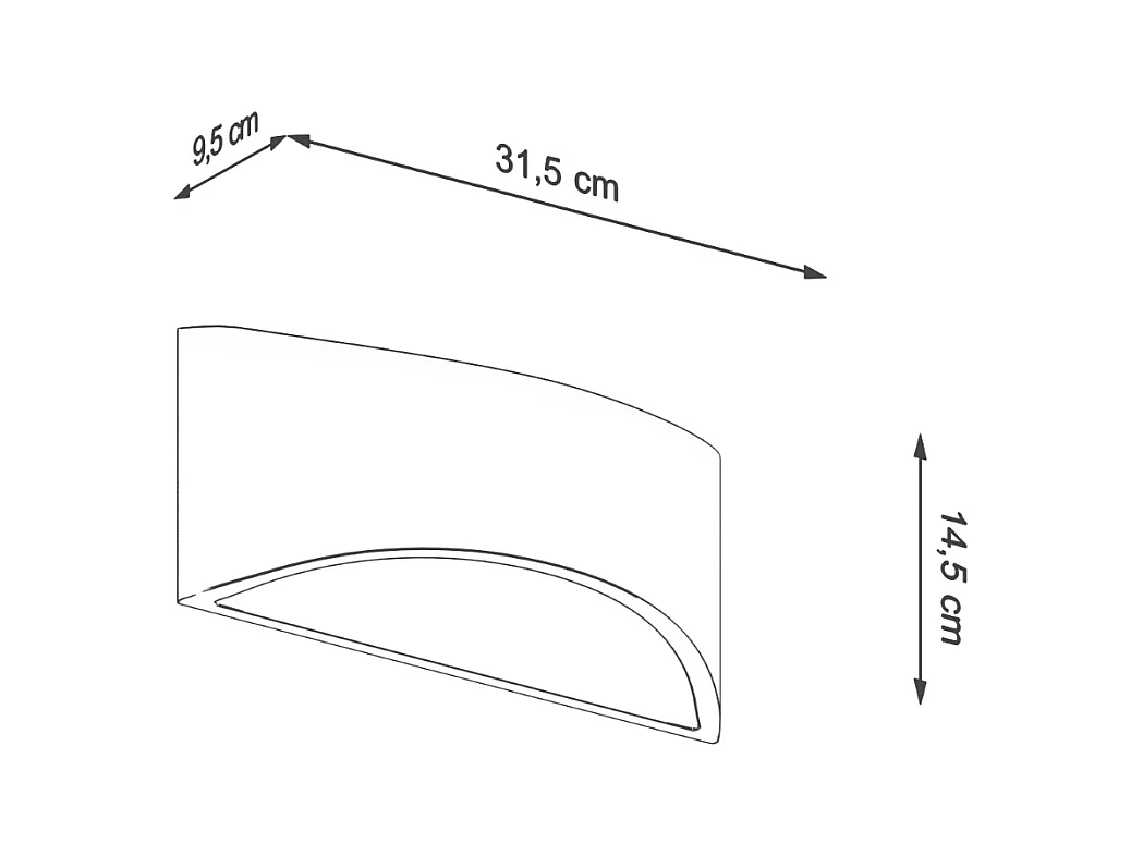 Lampade da parete Litte moderno di ceramica - 1 sorgenti luminose 3000K - L.31,5 x A.14,5 cm - bianco