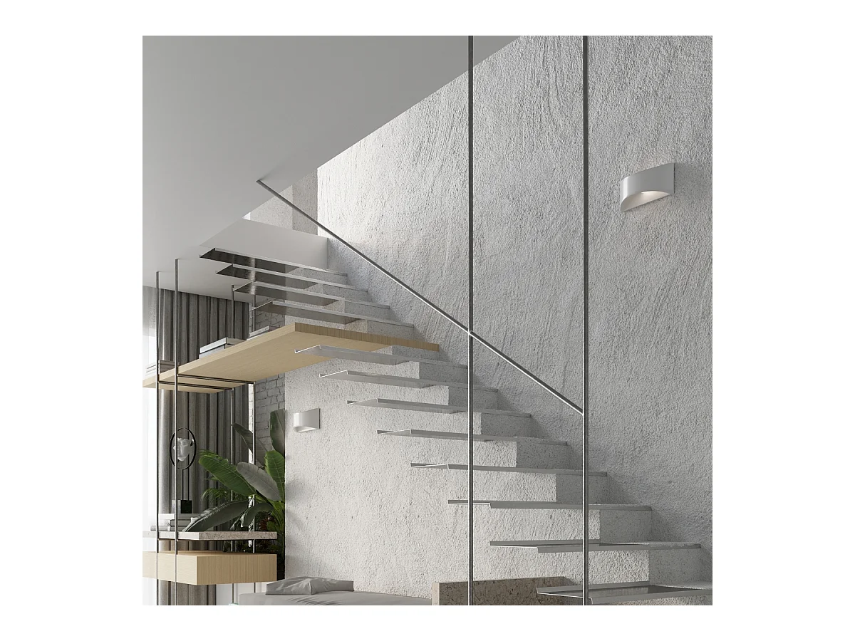 Lampade da parete Litte moderno di ceramica - 1 sorgenti luminose 3000K - L.31,5 x A.14,5 cm - bianco