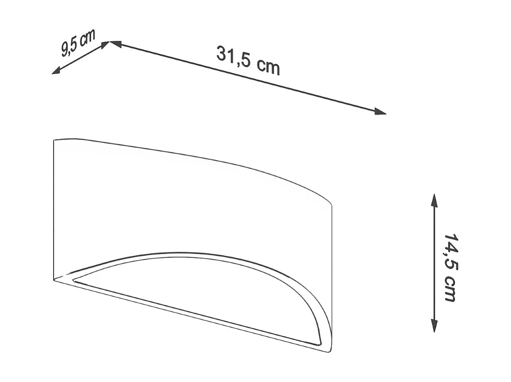 Appliques Litte moderne en céramique - 1 sources lumineuses 3000K - L.31,5 x H.14,5 cm - blanc