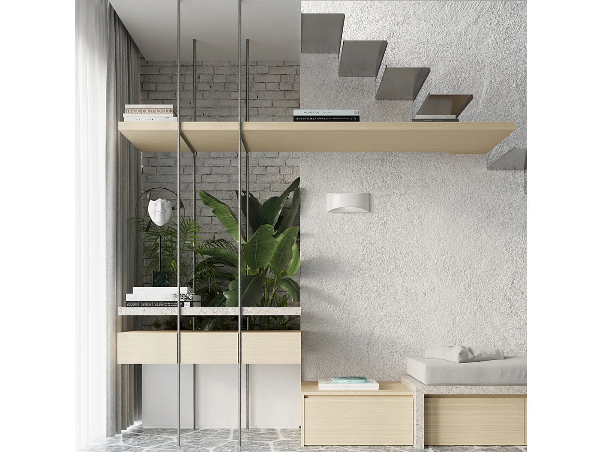 Appliques Litte moderne en céramique - 1 sources lumineuses 3000K - L.31,5 x H.14,5 cm - blanc