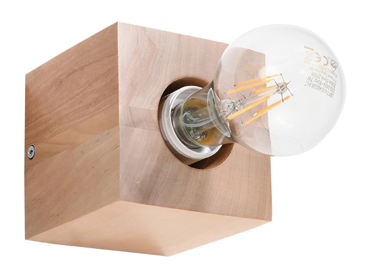 Appliques Zxina scandinave en bois - 1 sources lumineuses 4000K - L.10 x H.10 cm - bois naturel