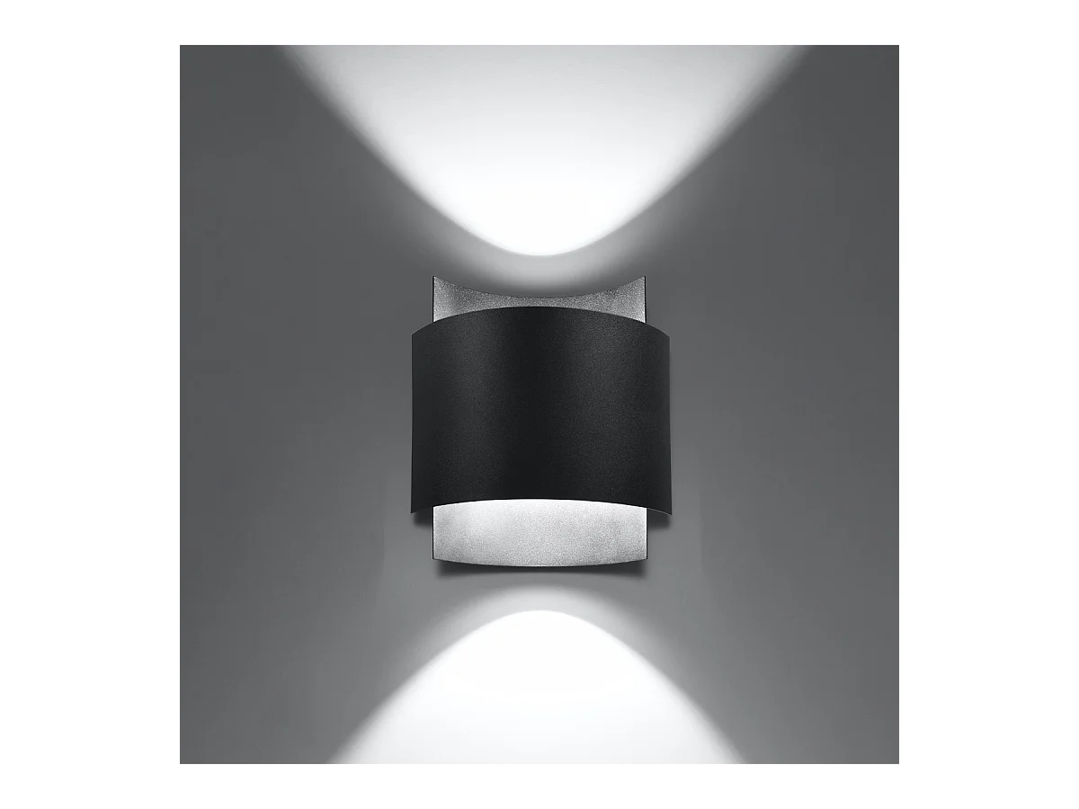 Candeeiros de parede Influx industrial, aço - 1 fontes de luz 4000K - L.22 x H.23 cm - preto