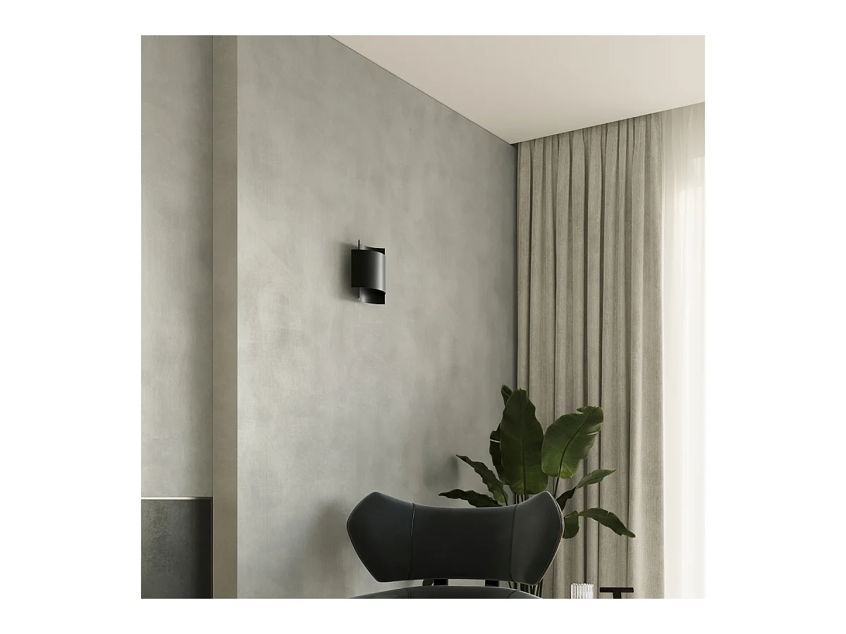 Candeeiros de parede Influx industrial, aço - 1 fontes de luz 4000K - L.22 x H.23 cm - preto