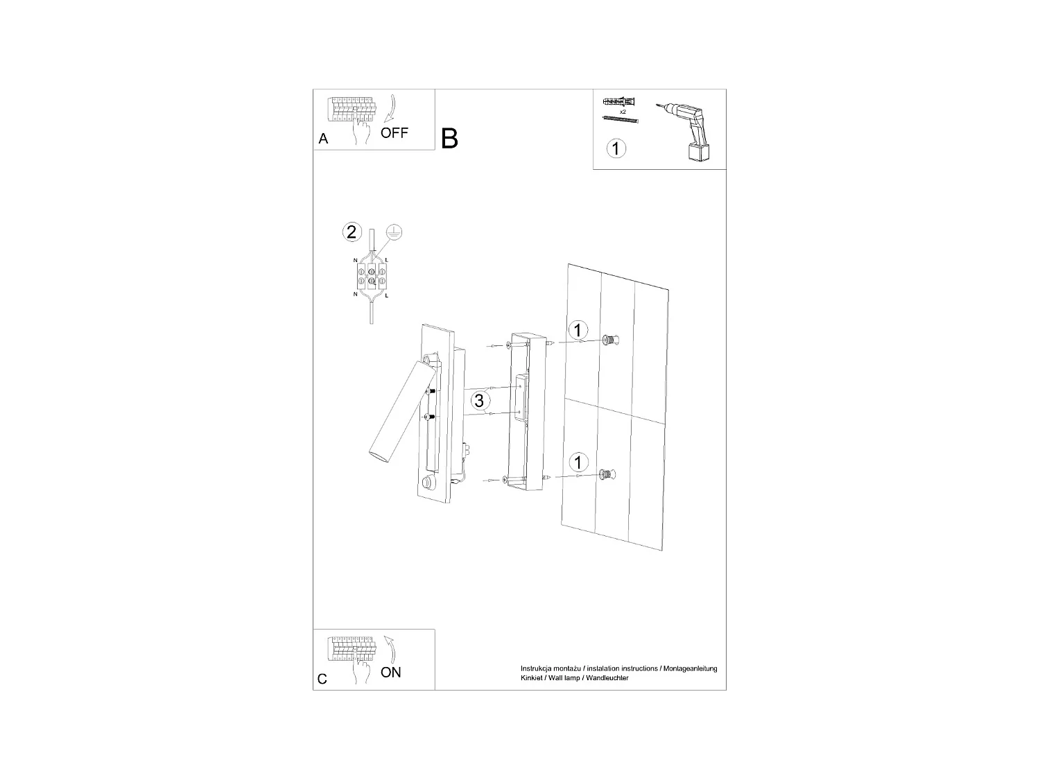 Appliques Zarenex moderne en acier - 1 sources lumineuses 4000K - L.6,5 x H.20 cm - noir