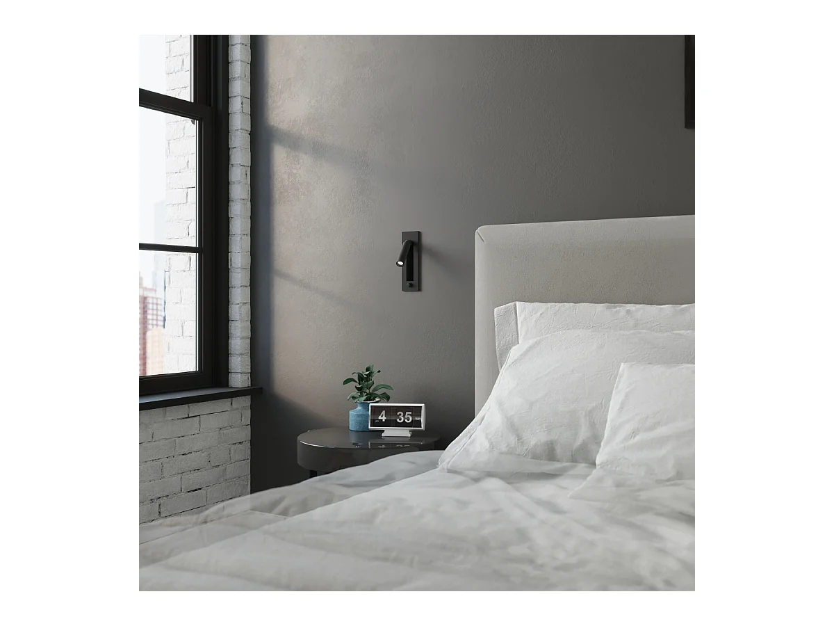 Appliques Zarenex moderne en acier - 1 sources lumineuses 4000K - L.6,5 x H.20 cm - noir