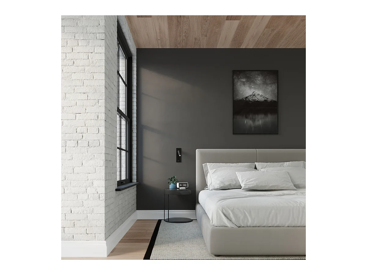 Appliques Zarenex moderne en acier - 1 sources lumineuses 4000K - L.6,5 x H.20 cm - noir