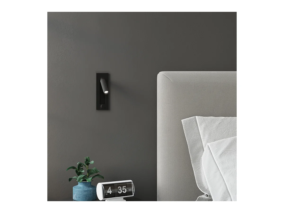 Appliques Zarenex moderne en acier - 1 sources lumineuses 4000K - L.6,5 x H.20 cm - noir