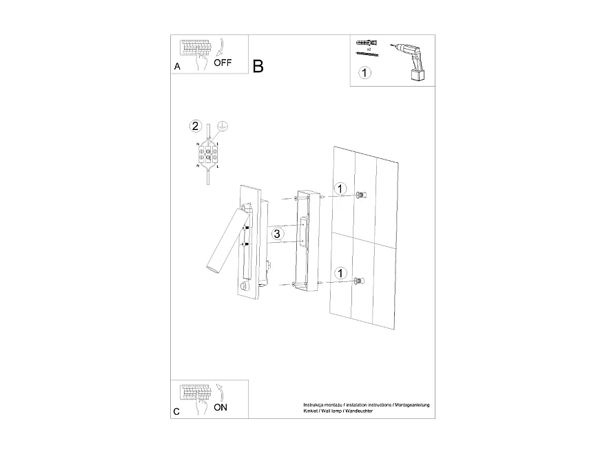 Appliques Zarenex moderne en acier - 1 sources lumineuses 4000K - L.6,5 x H.20 cm - noir