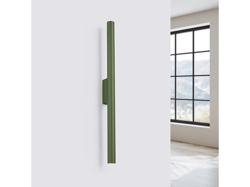 Wandleuchte Brill modern aus  Stahl - 2 lichtquellen 4000K - L.2,5 x H. cm - olivgrün