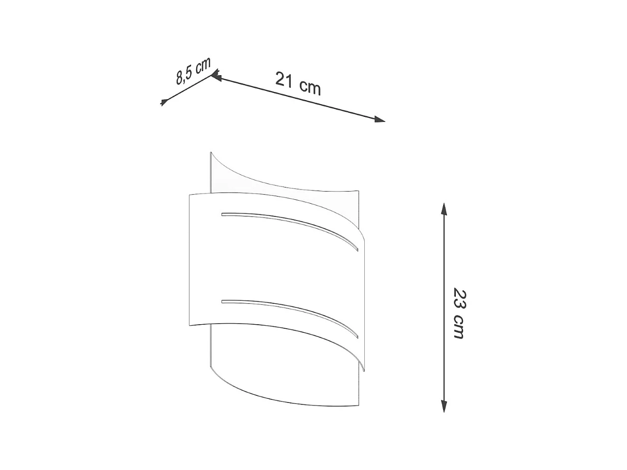Lampade da parete Ignisra moderno di acciaio - 1 sorgenti luminose 4000K - L.21 x A.23 cm - bianco