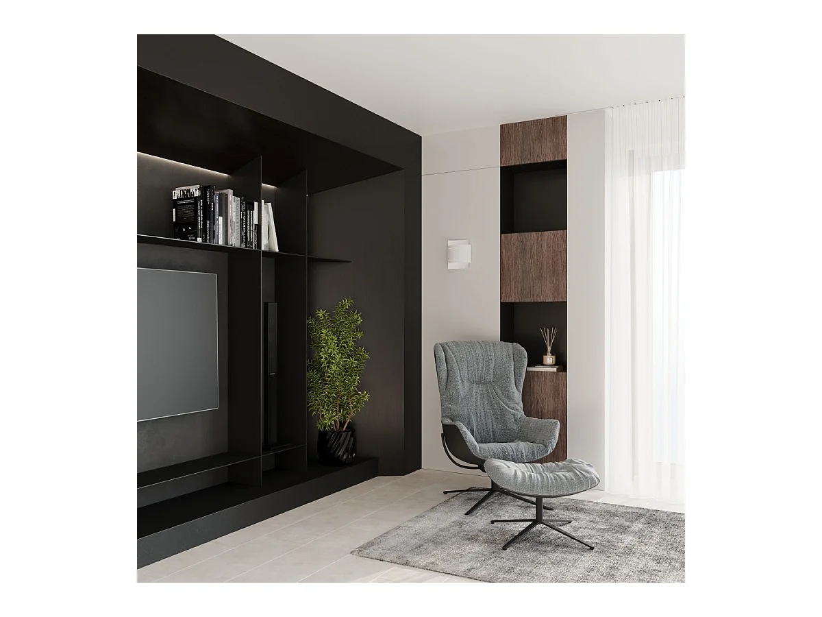 Lampade da parete Ignisra moderno di acciaio - 1 sorgenti luminose 4000K - L.21 x A.23 cm - bianco