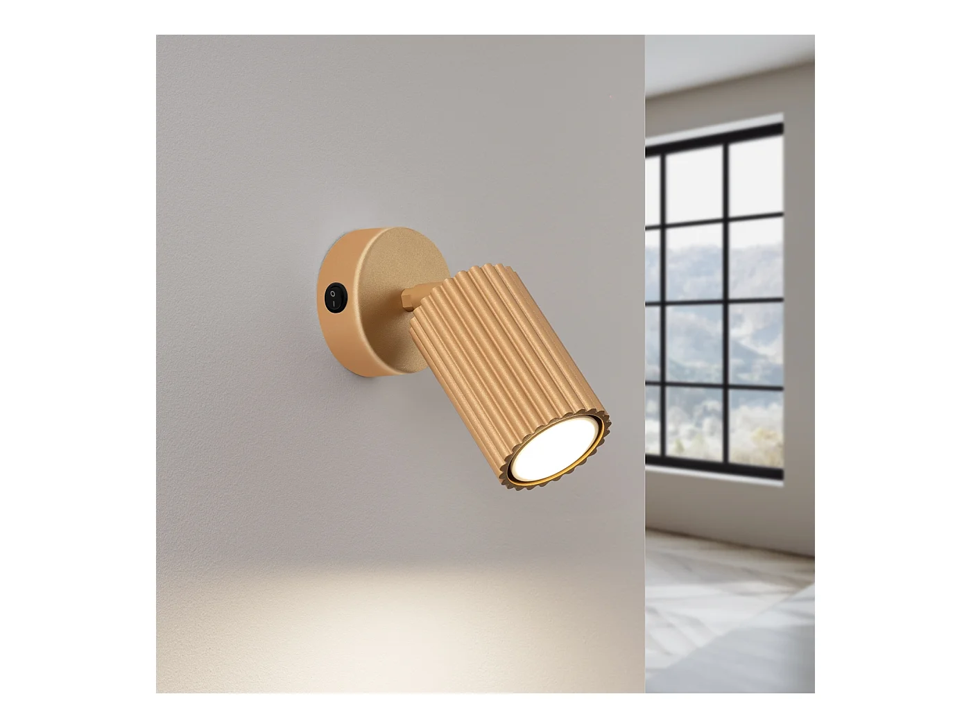 Applique Gloow minimaliste en aluminium - 1 sources lumineuses 3000K - L.8 x H.16 cm - doré