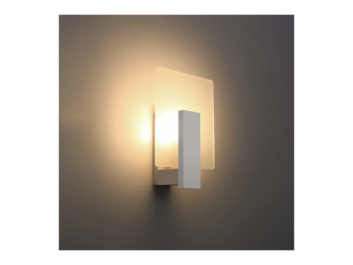 Lampade da parete Nappo scandinavo di legno/vetro - 1 sorgenti luminose 4000K - L.16 x A.30,5 cm - bianco