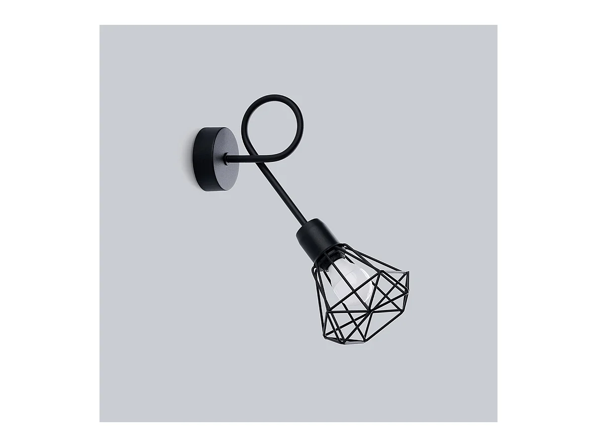 Lampade da parete Lunova moderno di acciaio - 1 sorgenti luminose 4000K - L.15 x A.30 cm - nero