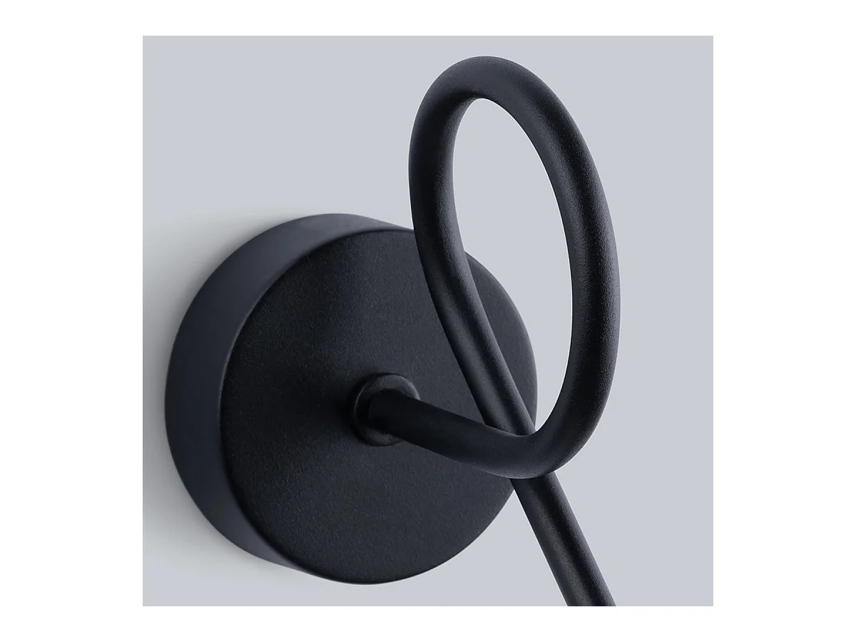 Lampade da parete Lunova moderno di acciaio - 1 sorgenti luminose 4000K - L.15 x A.30 cm - nero