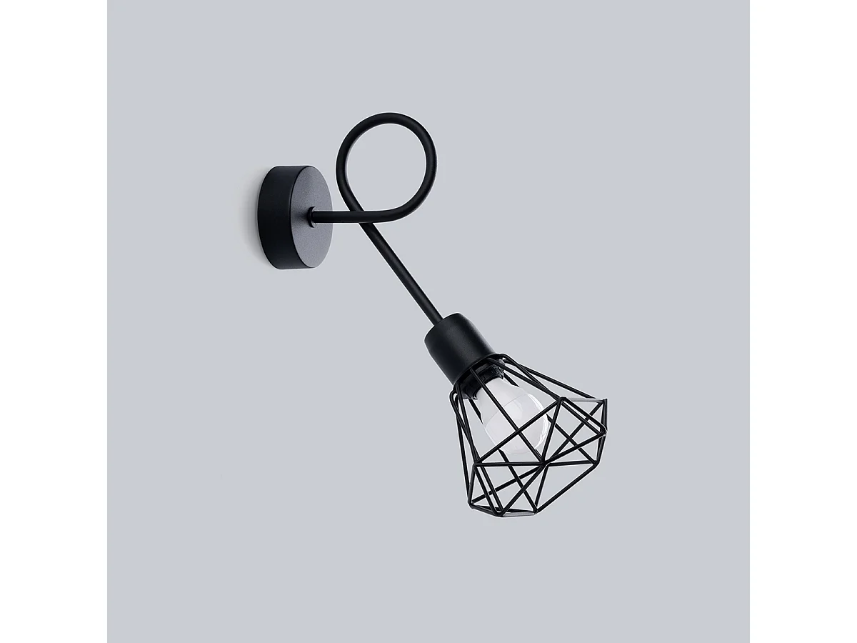 Appliques Lunova moderne en acier - 1 sources lumineuses 4000K - L.15 x H.30 cm - noir