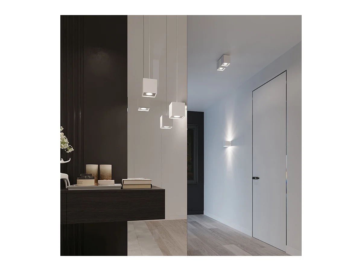 Wandlampen Quadx modern aus  Aluminium - 1 lichtquellen 4000K - L.10 x H. cm - Weiß