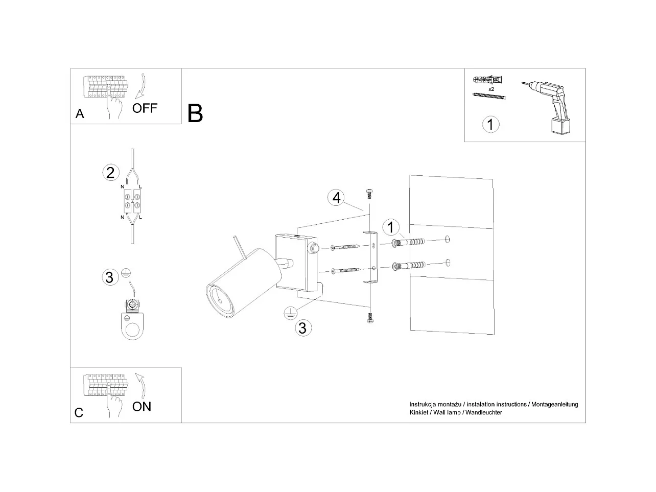 Appliques Briix moderne en acier - 1 sources lumineuses 3000K - L.8 x H.16 cm - noir