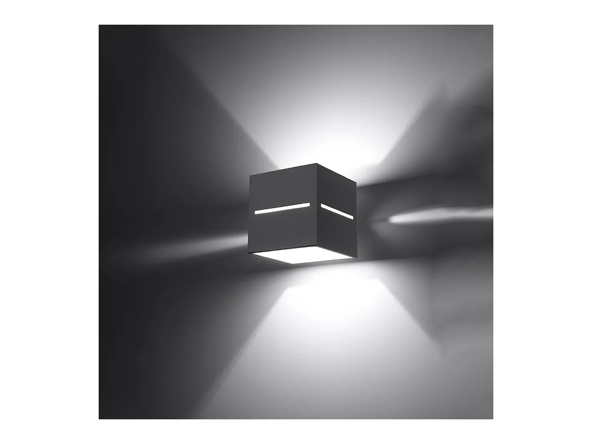 Lampade da parete Zorbo moderno di alluminio - 1 sorgenti luminose 4000K - L.10 x A.10 cm - grigio