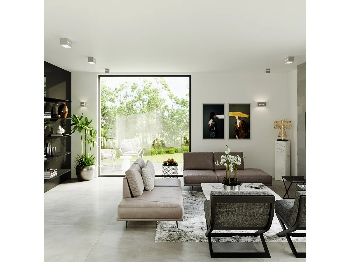 Appliques Zorbo moderne en aluminium - 1 sources lumineuses 4000K - L.10 x H.10 cm - gris