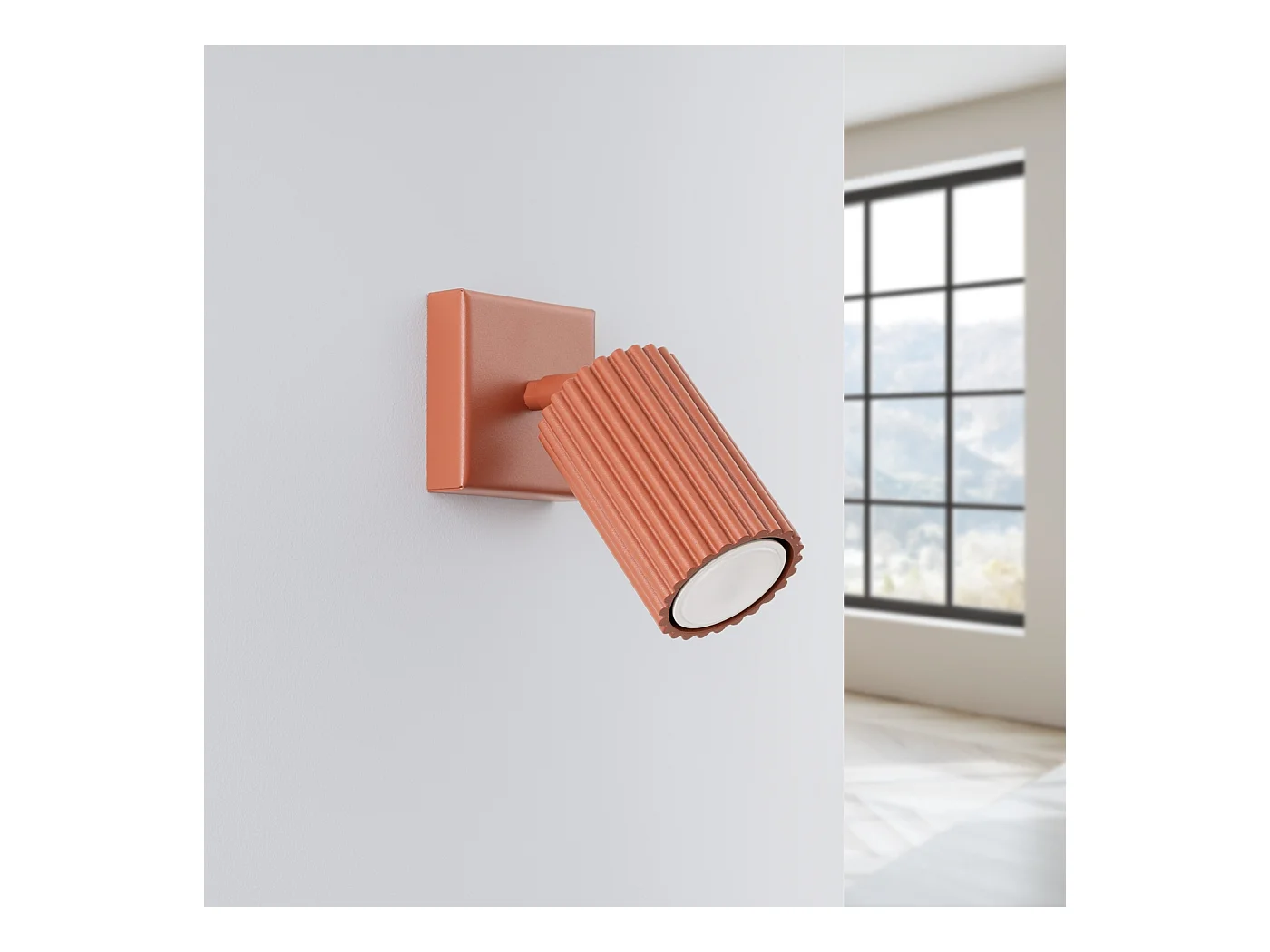 Applique Gloow minimaliste en aluminium - 1 sources lumineuses 4000K - L.8 x H.8 cm - ocre rouge