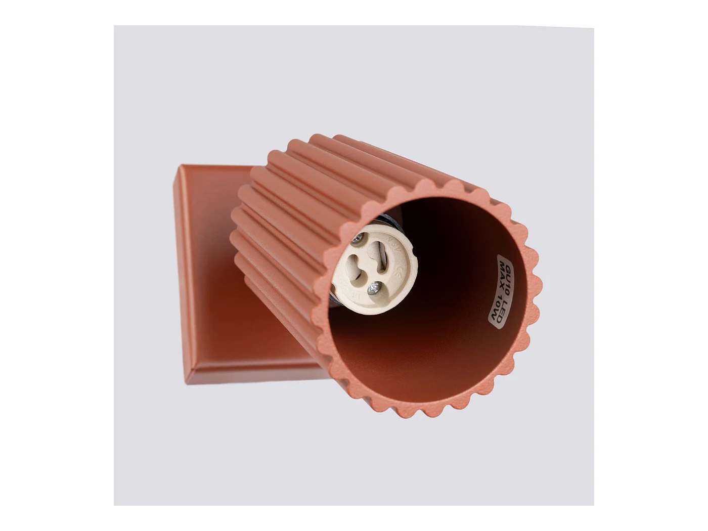 Applique Gloow minimaliste en aluminium - 1 sources lumineuses 4000K - L.8 x H.8 cm - ocre rouge