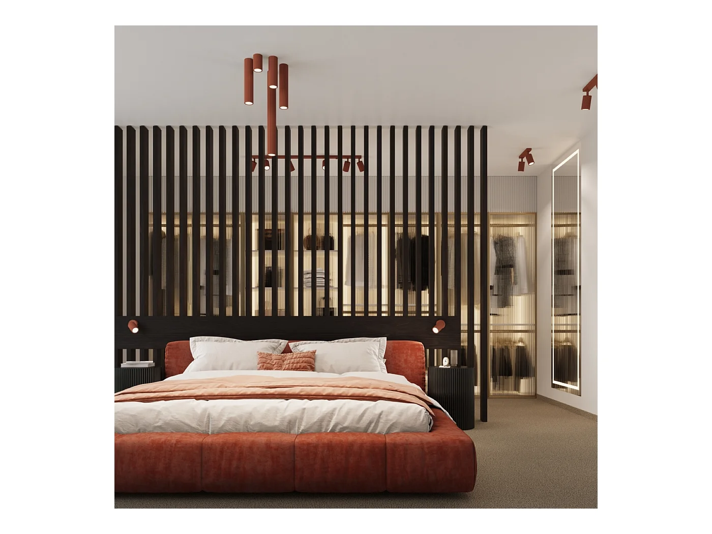 Applique Gloow minimaliste en aluminium - 1 sources lumineuses 4000K - L.8 x H.8 cm - ocre rouge