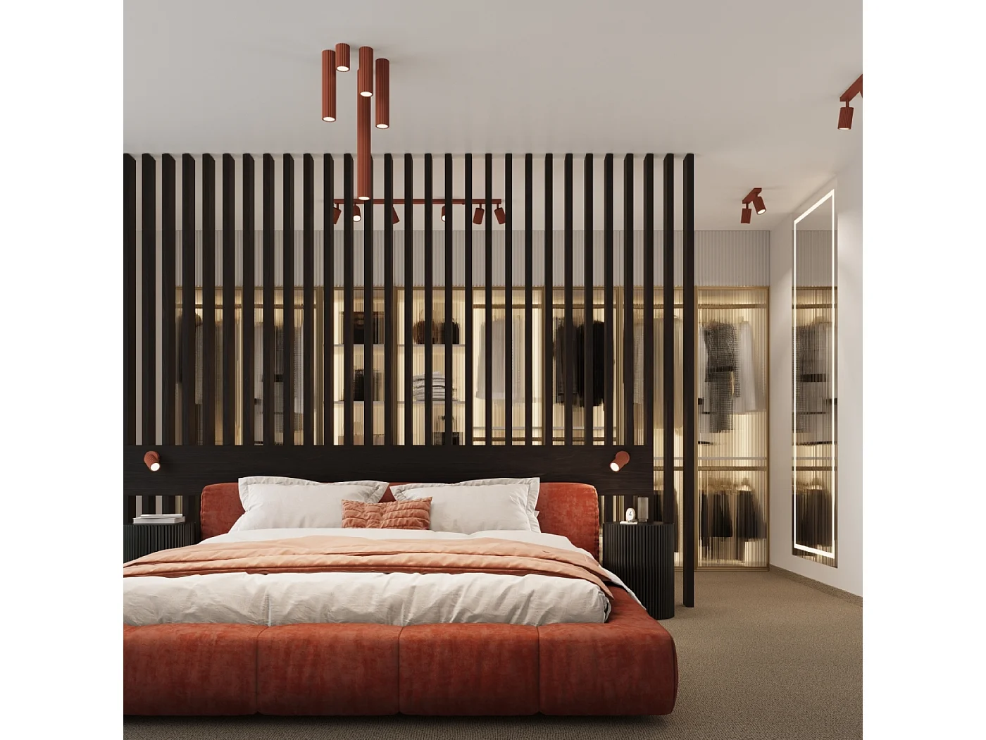 Applique Gloow minimaliste en aluminium - 1 sources lumineuses 4000K - L.8 x H.8 cm - ocre rouge