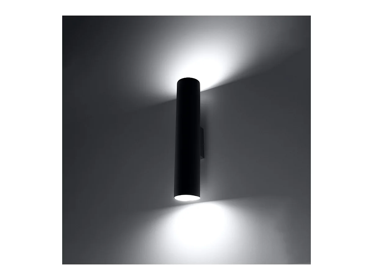 Wandlampen Toris modern van  - 2 lichtbronnen 4000K - L.6 x H.30 cm - zwart