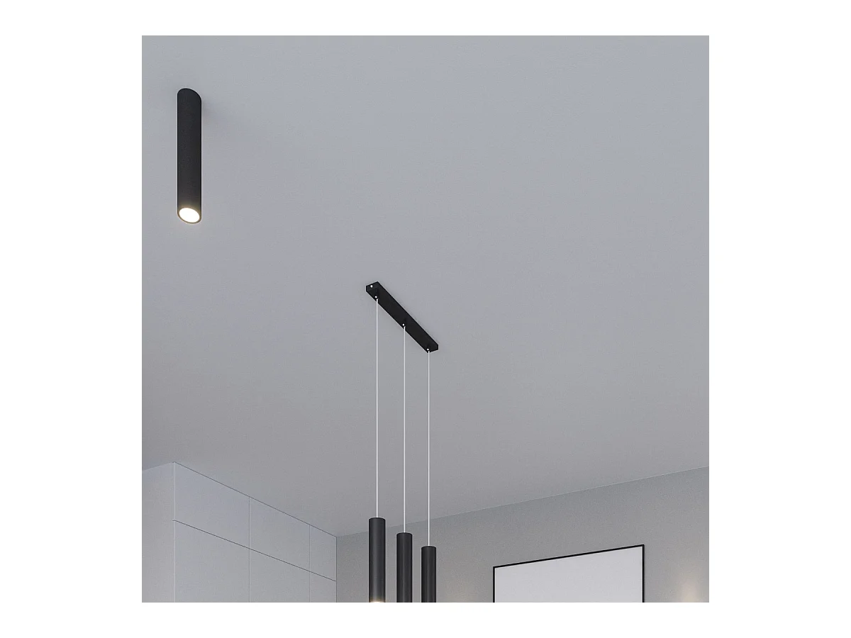 Wandlampen Toris modern van  - 2 lichtbronnen 4000K - L.6 x H.30 cm - zwart