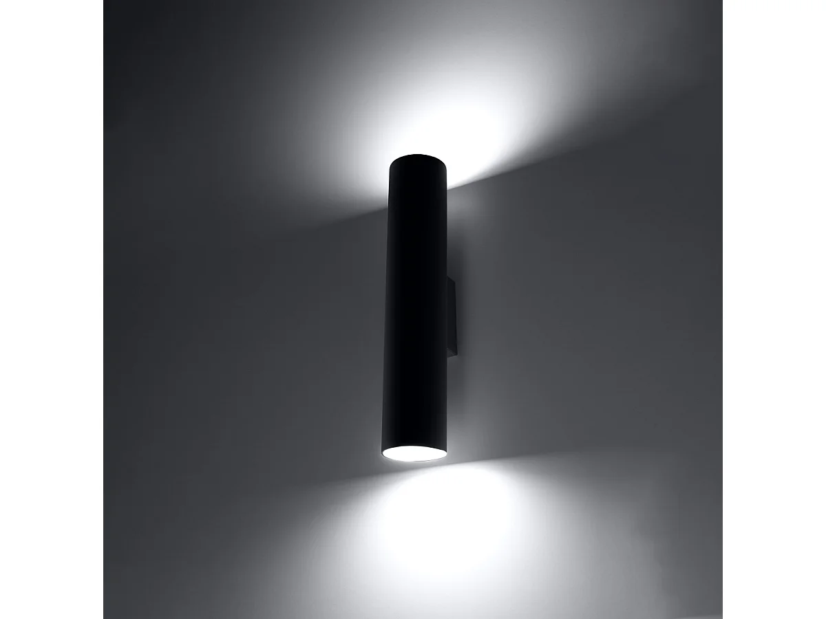 Appliques Toris moderne en acier - 2 sources lumineuses 4000K - L.6 x H.30 cm - noir