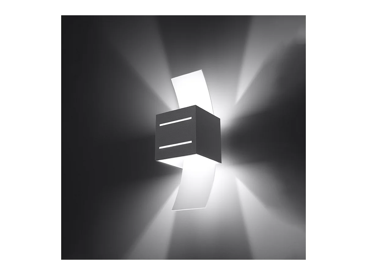 Wandlampen Solenix modern van  - 1 lichtbronnen 4000K - L.10 x H.30 cm - grijs