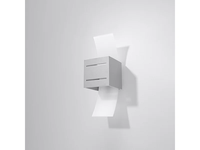 Candeeiros de parede Solenix moderno, alumínio/vidro - 1 fontes de luz 4000K - L.10 x H.30 cm - cinza