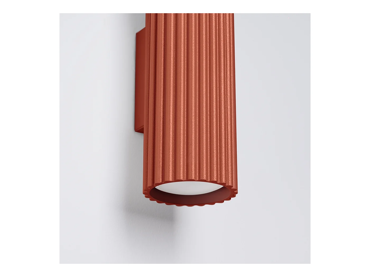 Lampa ścienna minimalistyczny Gloow, aluminium - 2 źródło światła 3000K - L.6.5 x H.20 cm - ochra czerwona