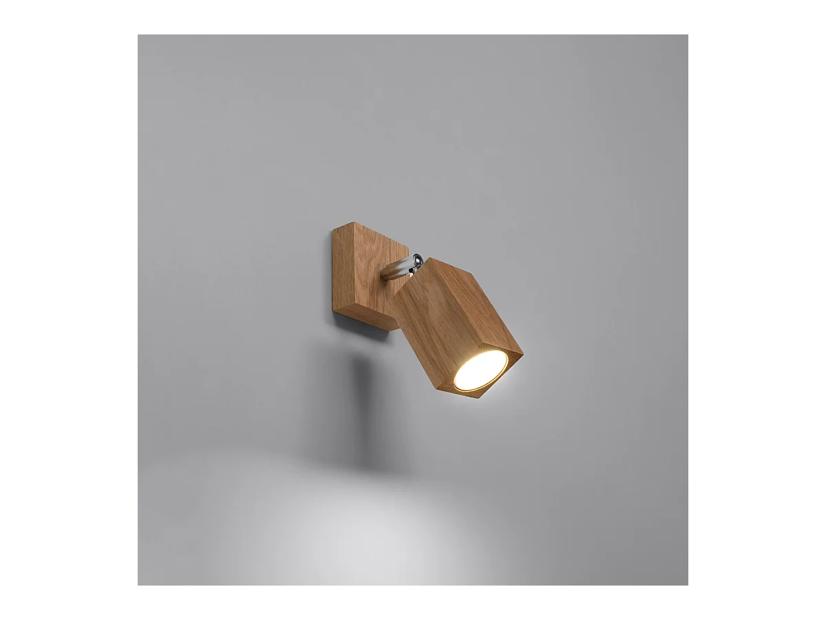 Appliques Zezu scandinave en bois - 1 sources lumineuses 4000K - L.8 x H.17 cm - chêne