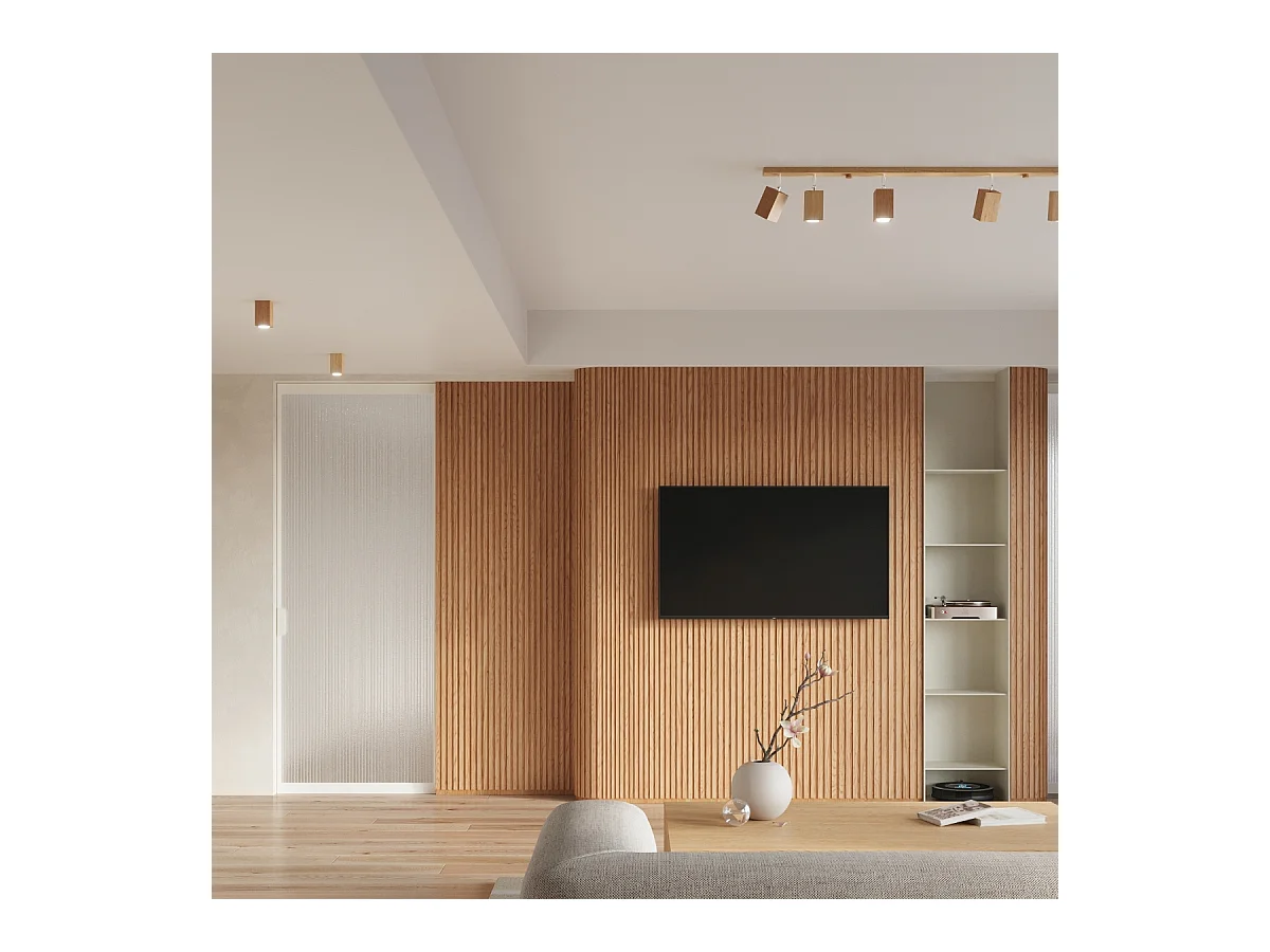 Appliques Zezu scandinave en bois - 1 sources lumineuses 4000K - L.8 x H.17 cm - chêne